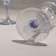 6 verres à vin en cristal bleu