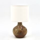 Stoneware lamp, white lampshade, 1970s