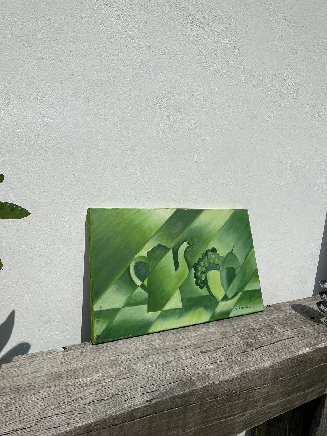 Cubist still life oil on canvas