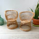 Pair of vintage rattan children's armchairs