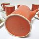 Coffee set earthenware ochre brown earth of sienna Oven King Italy vintage