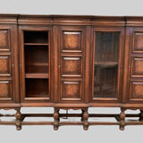 Renaissance style library in solid oak XX century