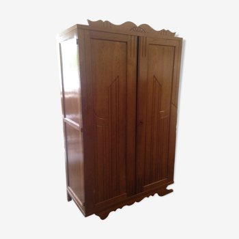 Armoire, penderie art déco chêne