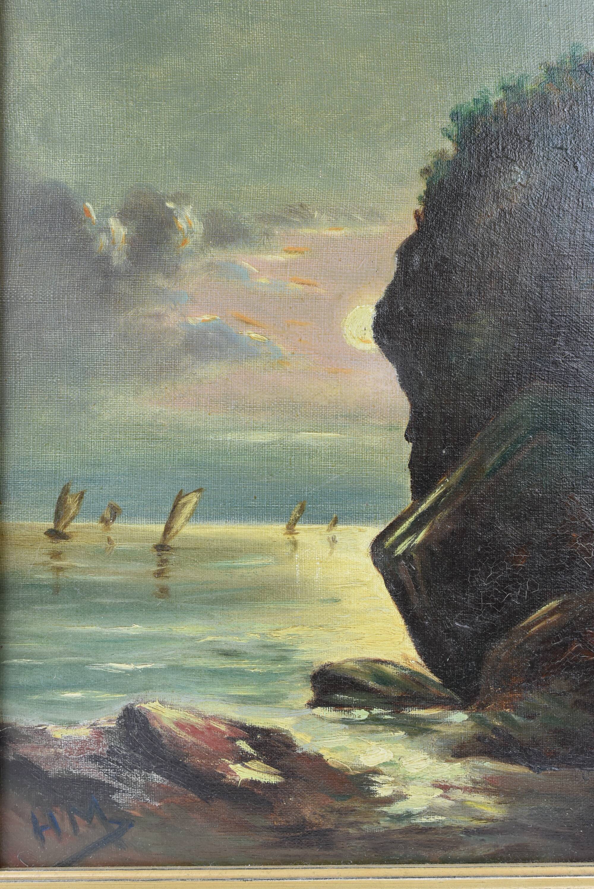 Oil on canvas seascape