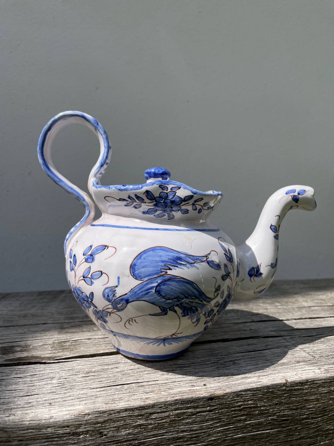 Moustiers blue ceramic teapot
