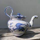 Théière en céramique bleu Moustiers