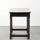 Antique English oak side table from the 18th century with bobbin legs