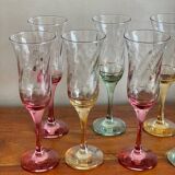 Colorful champagne flutes