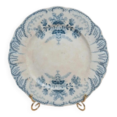 Assiette ancienne Saint-amand & Hamage modèle Régence – décor bleu dentelle