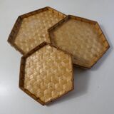 Rattan and bamboo pull-out trays
