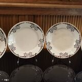 4 earthenware dinner plates OKAN model from Longchamp TERRE DE FER