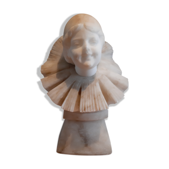 Marble bust of PUGI Guglielmo ( 1850 - 1915 ) "Pierrot "