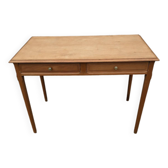Bureau / table en hêtre 2 tiroirs