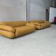 Canapé bouclé jaune Sesann par Gianfranco Frattini pour Cassina, set de 2