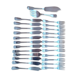Service à poisson métal argenté  et couverts de service 26 pièces