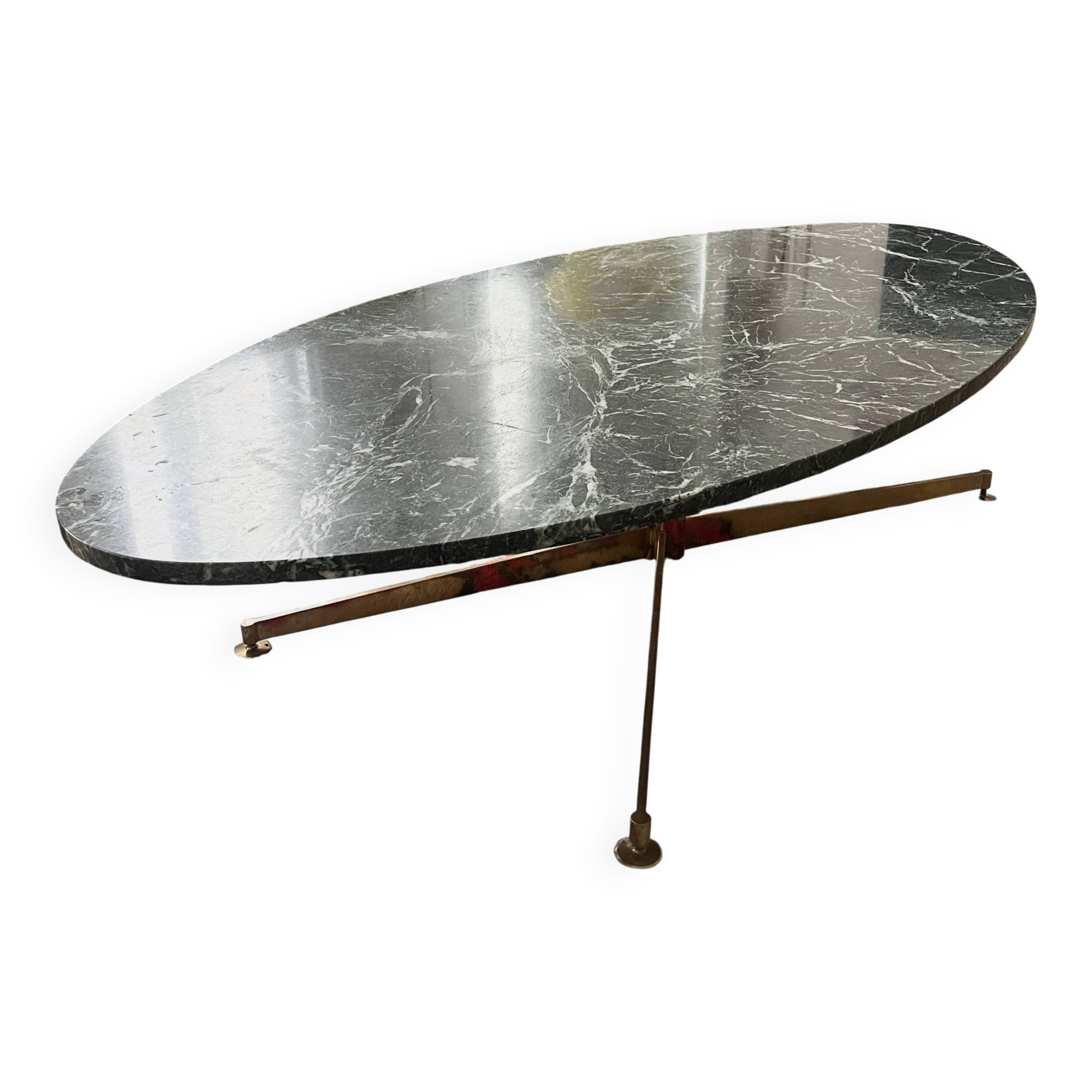 Marble and brass coffee table by Michel Kin (Arflex publisher)