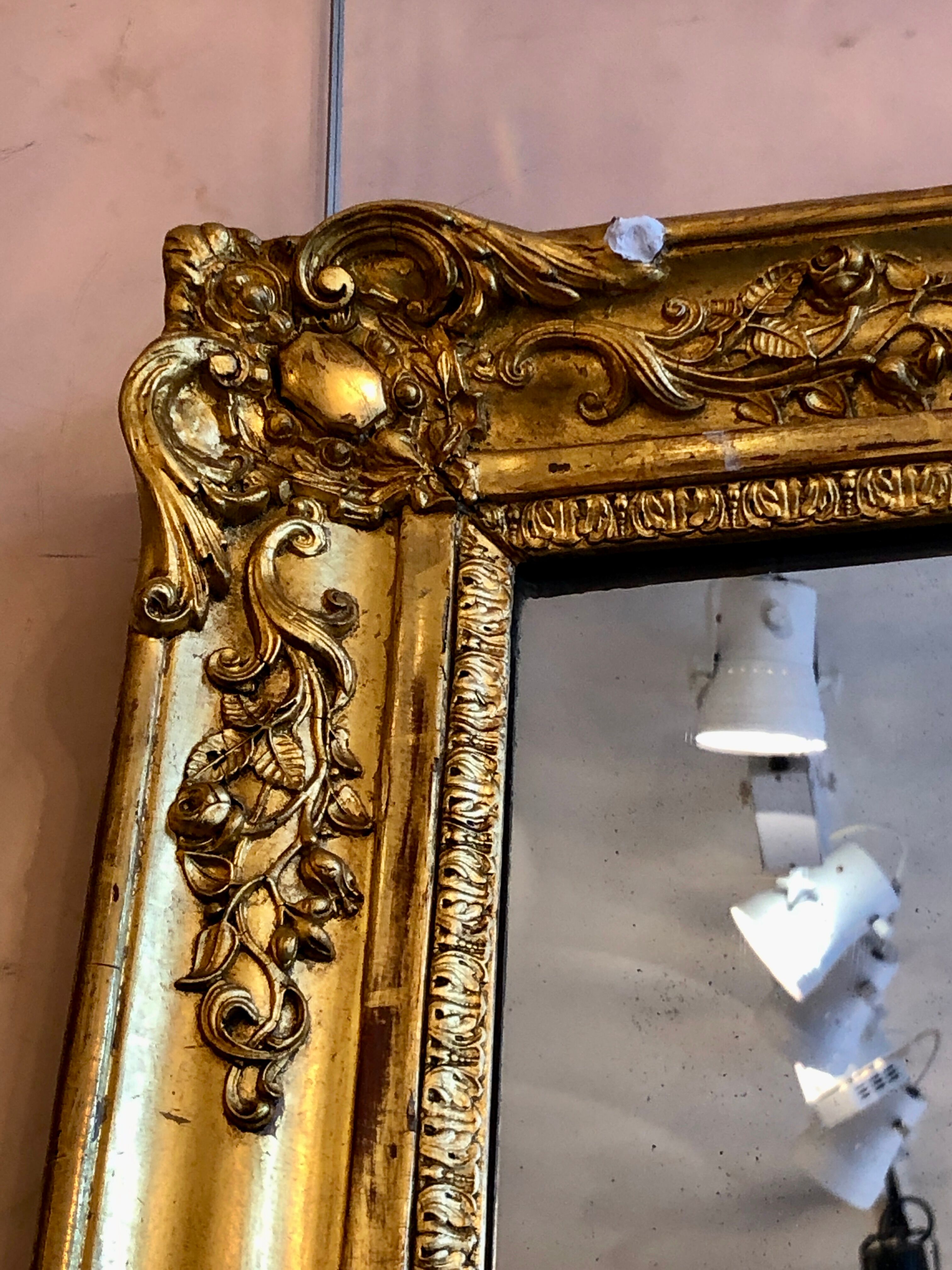 Golden wooden mirror, 19th century