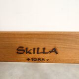 2 fauteuils en chêne et cuir cognac par Skilla