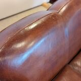 Leather club 3 places sofa 50s