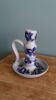 Salt-glazed stoneware candlestick signed Krumeich Hubert, Betschdorf, Alsace
