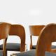 Vintage dining table set with plywood chairs and wooden table with slate inlay, 70s