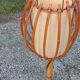 Bamboo and rattan floor lamp 2 lights from the 70s