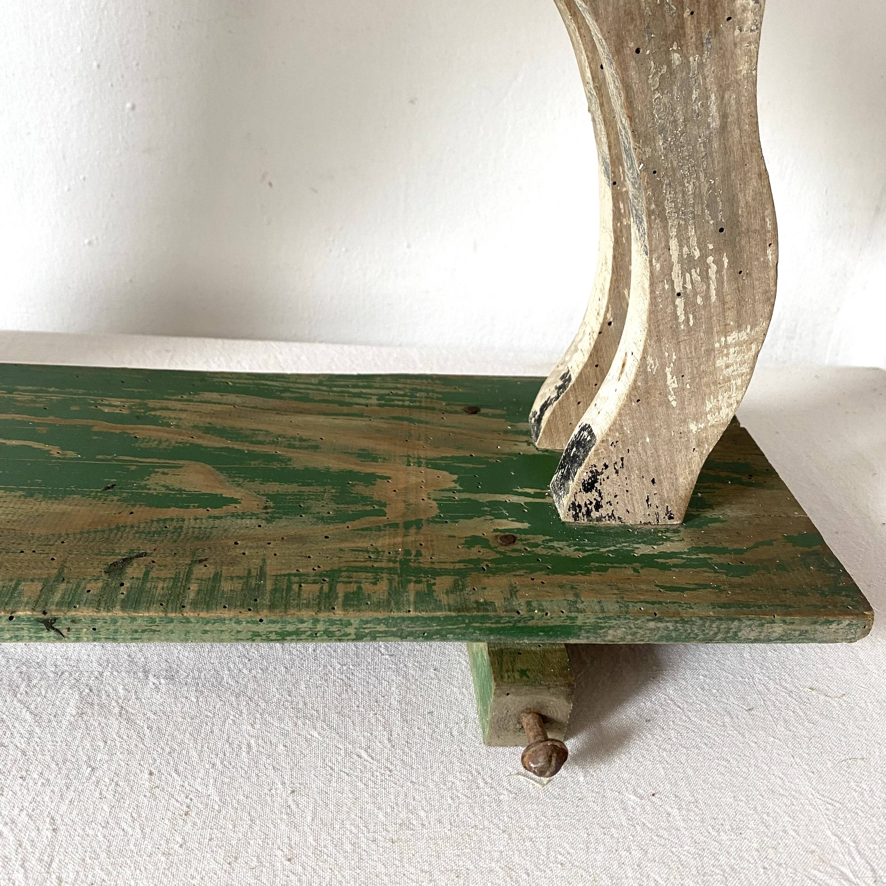 Wooden horse wall shelf, old toy