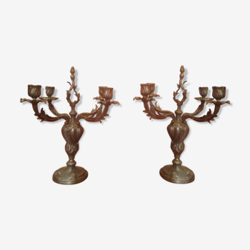 Paire de chandeliers, candélabres Napoléon III