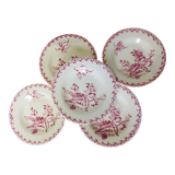 5 hollow plates in Gien iron earth model Thistles