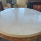 Round table in white marble