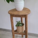 Old solid oak plant stand