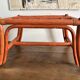 Vintage bamboo and curved rattan luggage rack