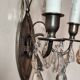 Wall light in tinned brass and crystal pendants - rococo light 2 lights