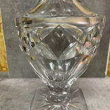 Diamond-cut crystal baluster vase with Lorraine cross