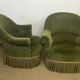 Pair of green toad armchairs