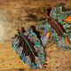 Set of 2 leaf-shaped ceramic dishes from Vallauris.