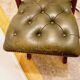 English folding chair - Vintage in wood and leather