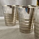 Set of 8 silver-plated metal Art Deco cups