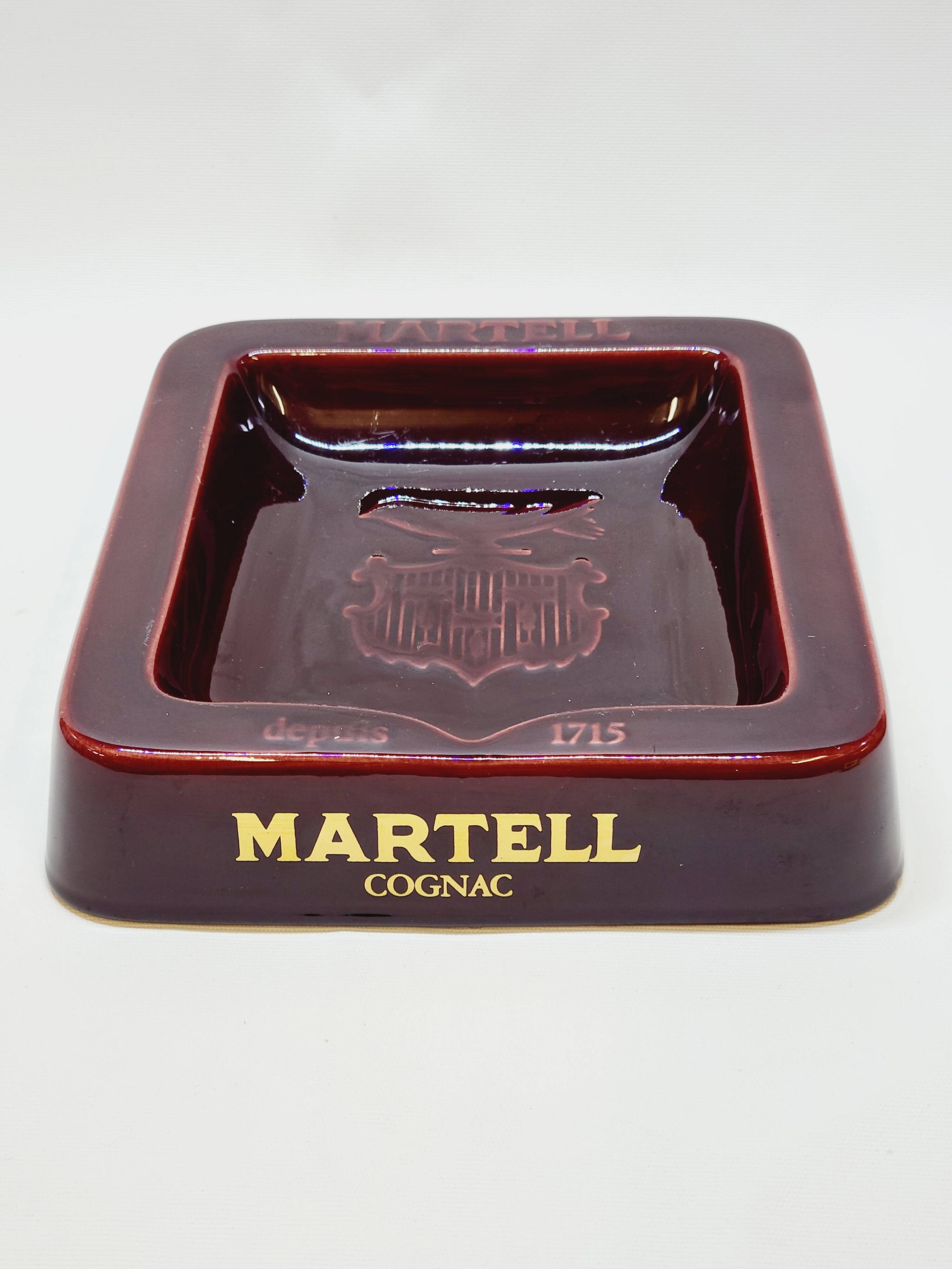 Imposing ceramic advertising ashtray Martell Cognac