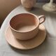 Tasse large en gré + sous tasse