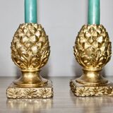 Pair of bread apple candlesticks