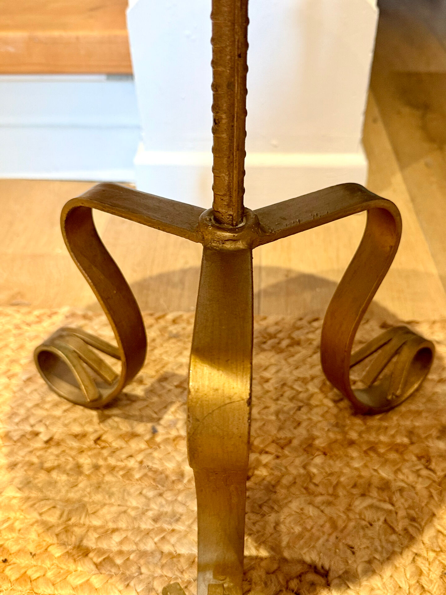 Golden metal side table from the 1960s.