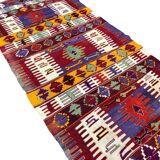 Geometric Handwoven Neutral Kilim Runner