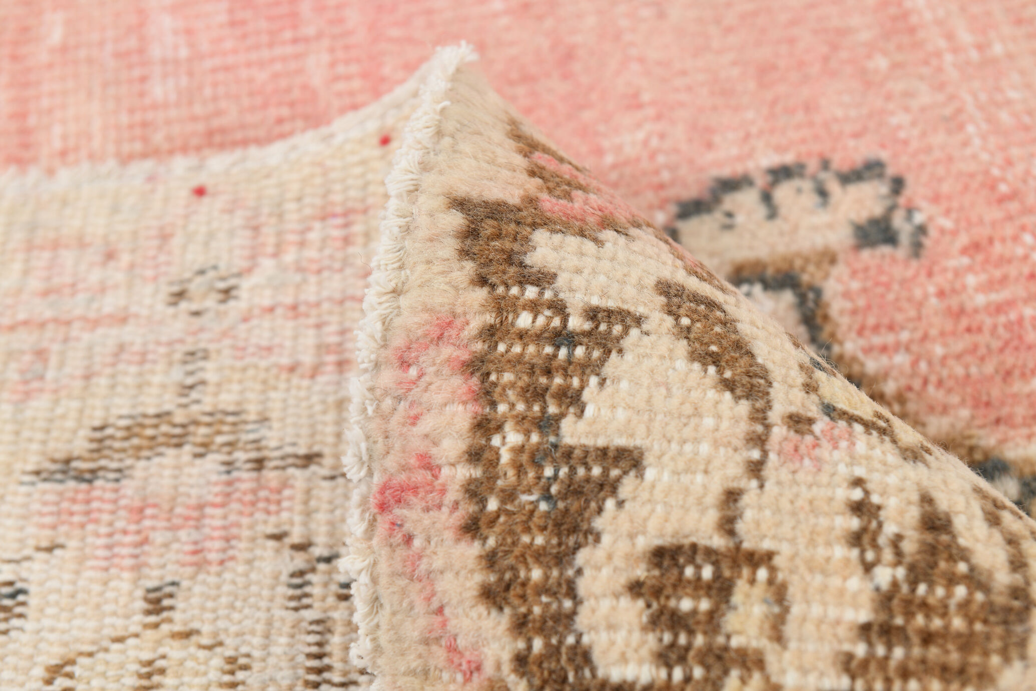 5x10 pink and beige classic turkish rug, 291x163cm