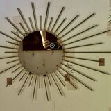 Vintage 1960s Sun Mirror in Gold Metal 73 x 58 cm