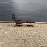 Vitra Eames Lounge Chair XL + Ottoman, Black leather & Santos Rosewood