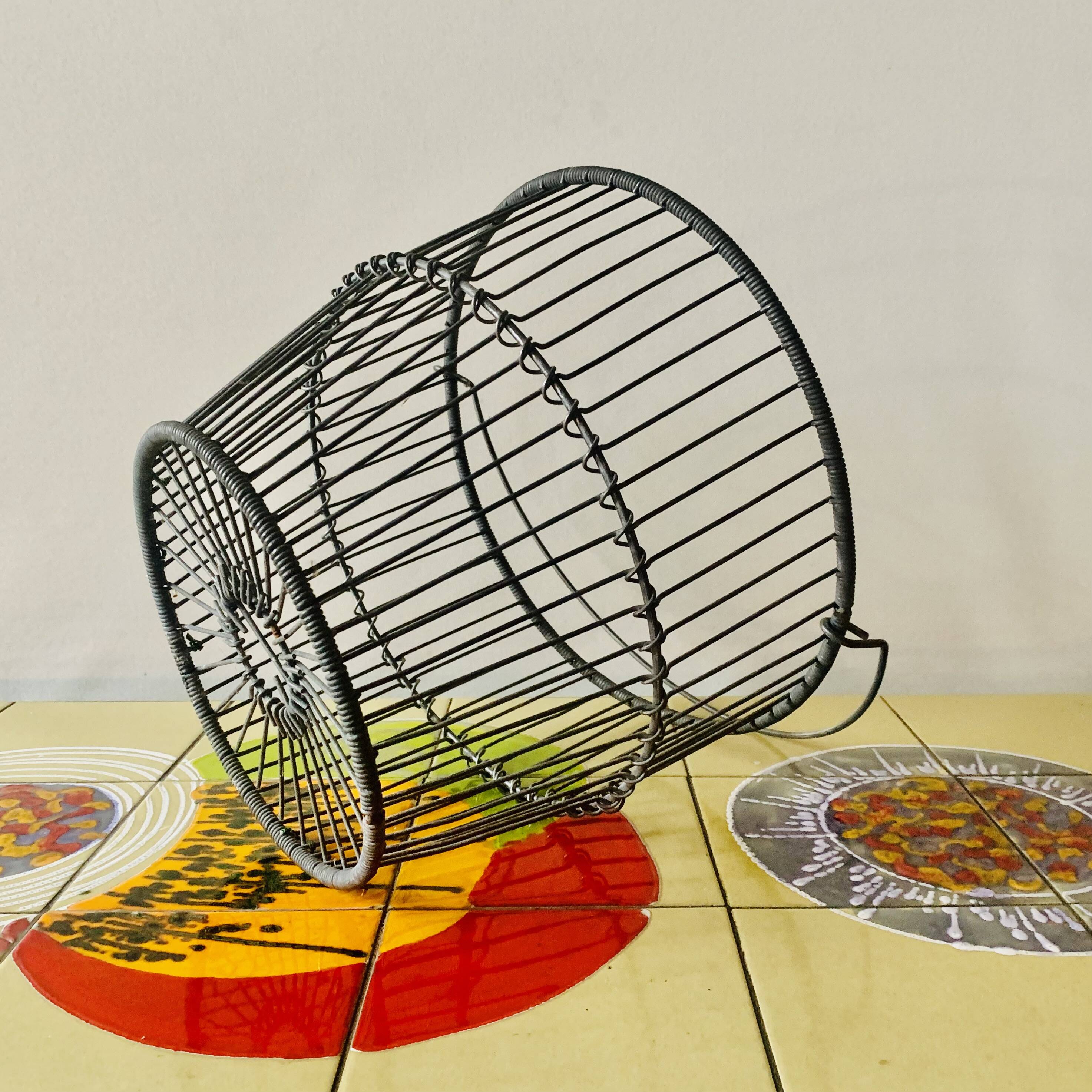 Old large zinc egg basket