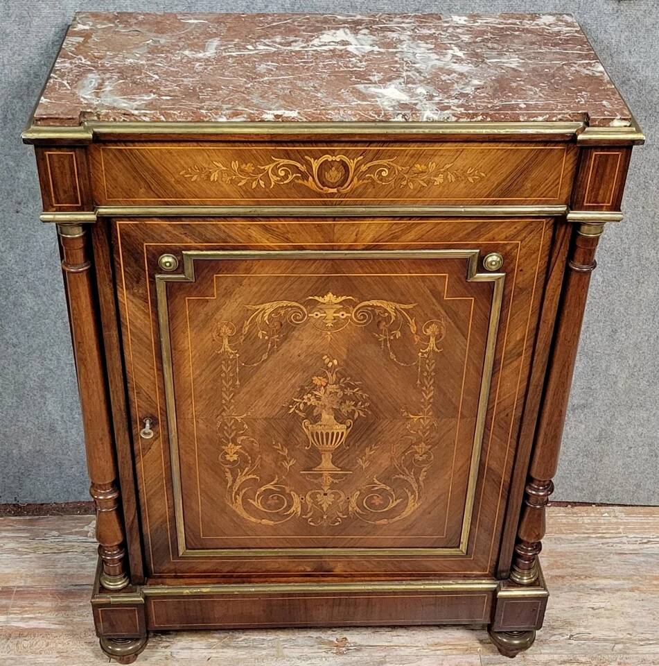 Buffet "Boulle" époque Napoléon III en marquèterie et joncs de cuivre