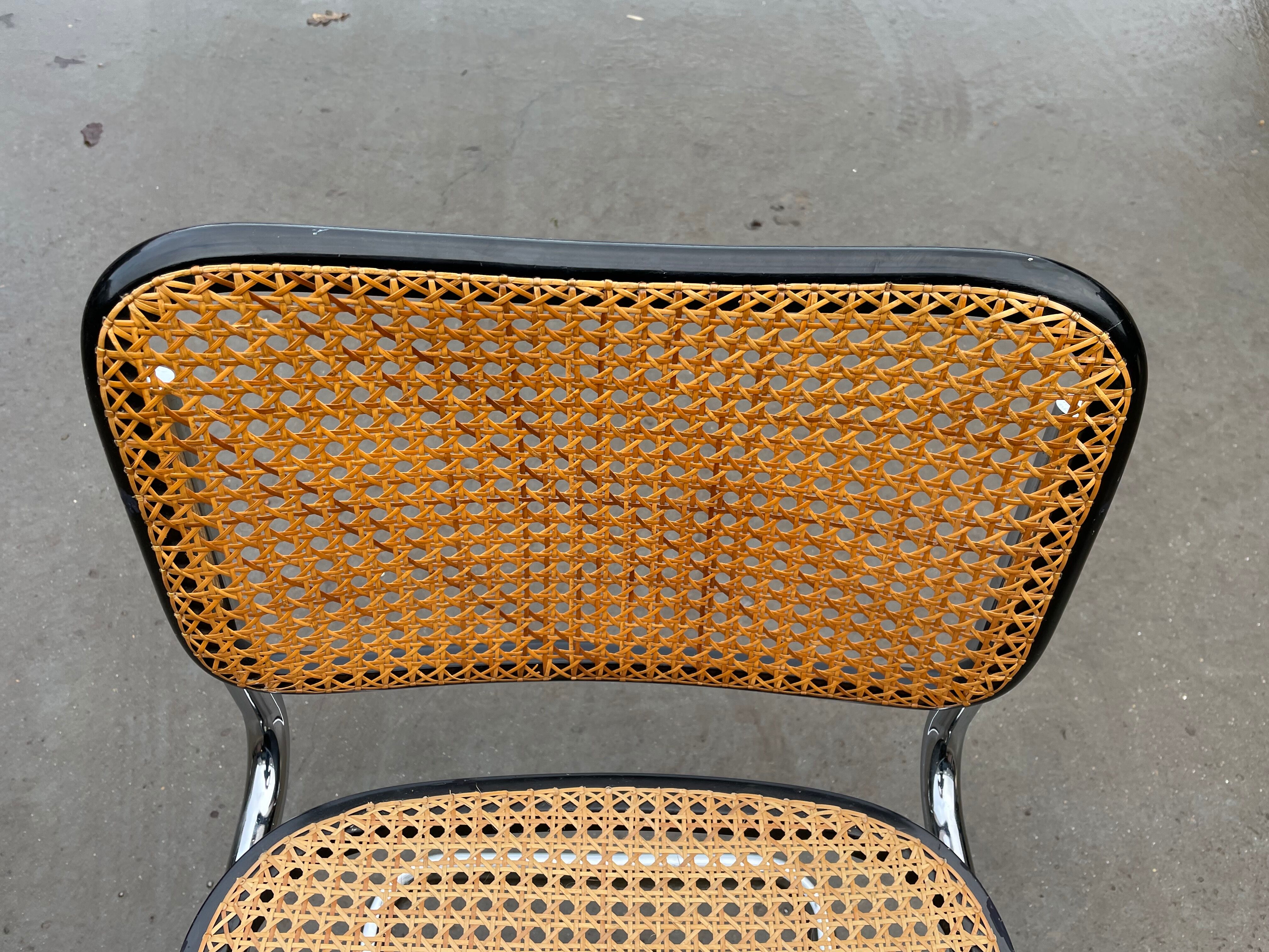 Cesca design chair b32 model in black and chrome