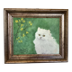 Tableau de chat huile sur toile signée